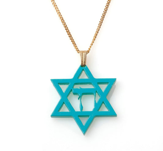 Hai Pendant Necklace with Magen David
