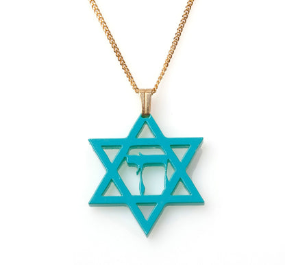 Hai Pendant Necklace with Magen David